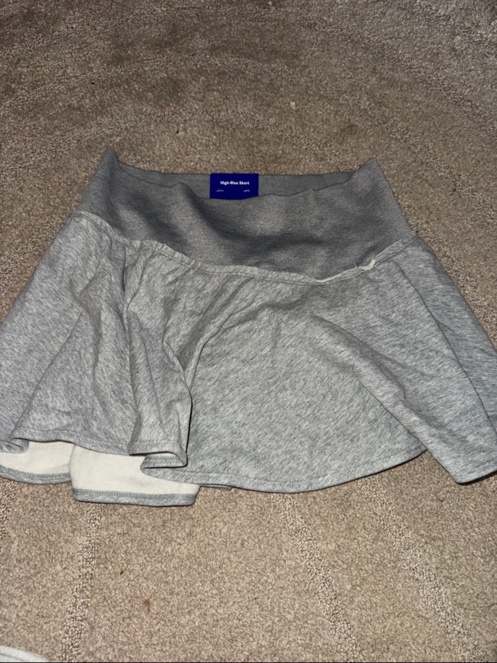 Gray High-Waist Flared Skirt